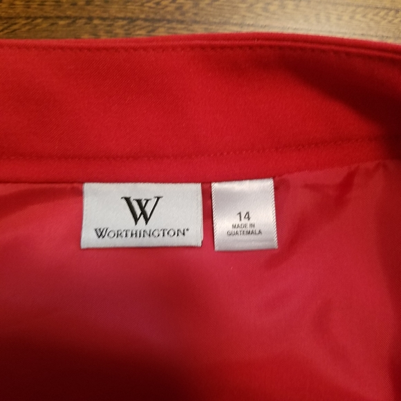 Worthington Red Pencil Skirt, sz 14 - Picture 4 of 5